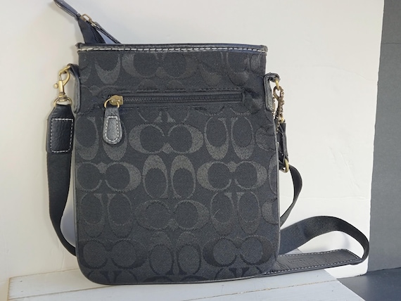 Authentic Black Coach Monogram Zip Crossbody | De… - image 10