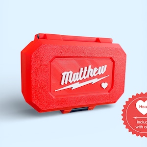 Caja de regalo personalizada estilo Milwaukee roja de San Valentín para papá, padrinos de boda, carpinteros y regalos de San Valentín.