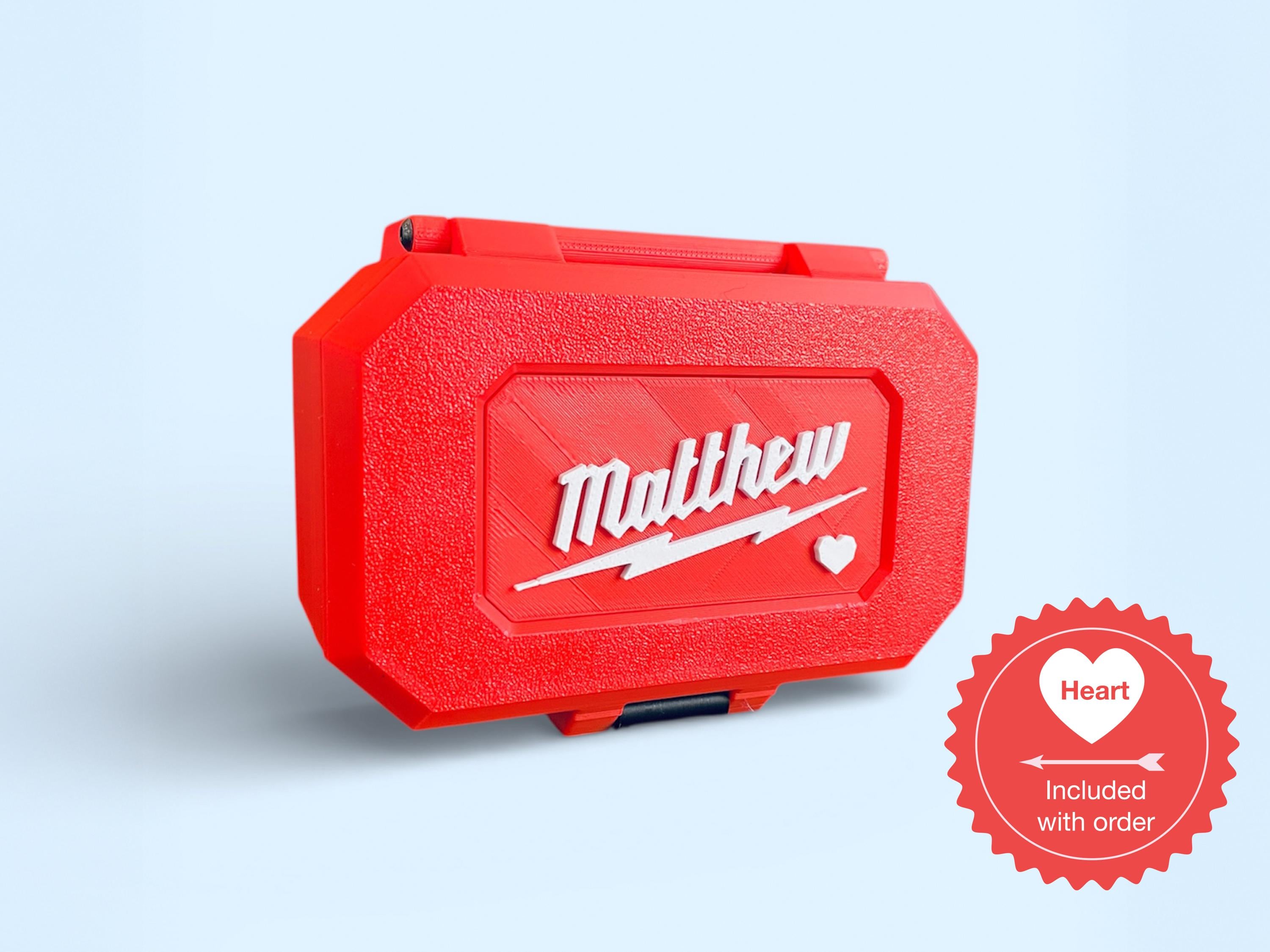 Valentines Edition Personalized Red Milwaukee Style Gift Box Keepsake Storage Box for Dad, Groomsmen, Woodworker, Valentines Gift