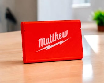 Tarjetero personalizado / Estuche delgado de bolsillo / Regalo para él / Día del Padre / Nombre personalizado o código QR, regalo para papá, esposo, agente inmobiliario
