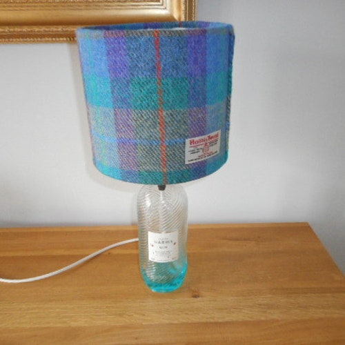 Gin Bottle Lamp Kit With a 20cm Tartan Harris Tweed Lampshade Etsy UK