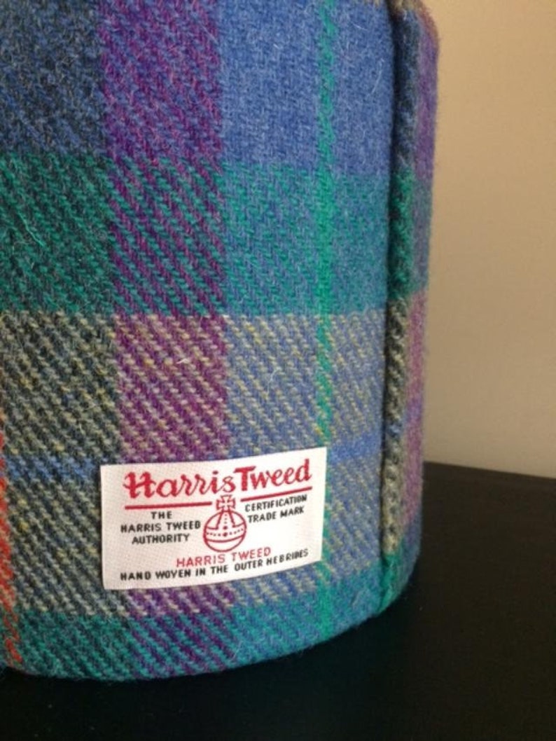 Harris Tweed Lampshade Grey Purple Mustard & Blue Tartan Etsy