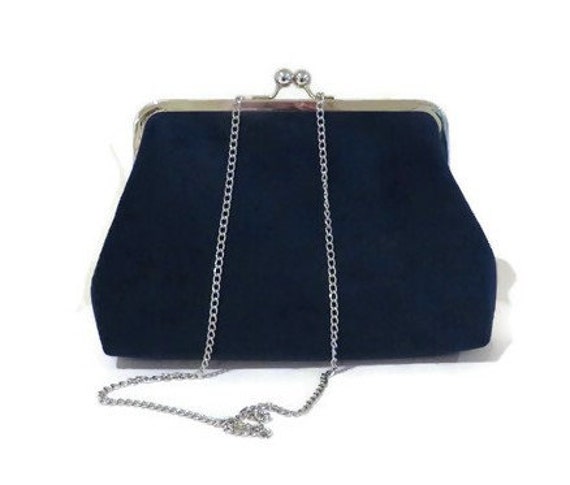 Navy velvet best sale evening bag