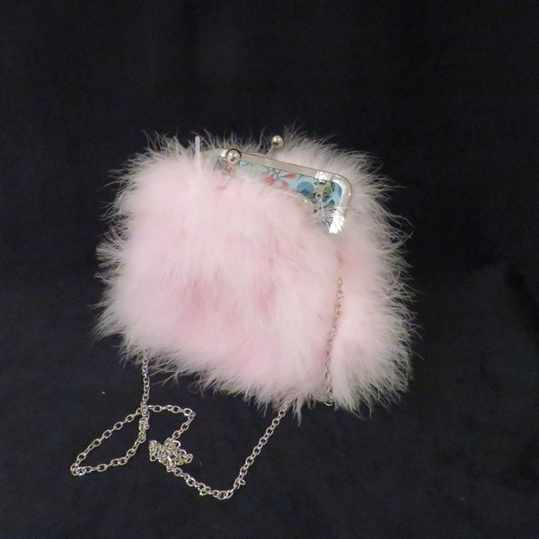 Marabou feather handbags, fully lined with Rose and Hubble cotton , handmade in Scotland