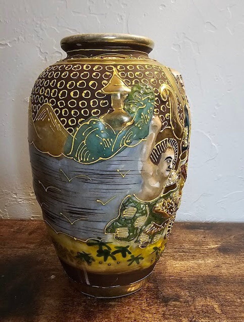 Vase Japonais Ancien Satsuma - Signé Kinkozan Tsukuru - Début Des Années 1920 - Très Bon état