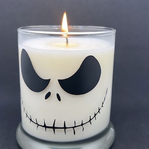 Jack Candle, Jack Skullington, Character Candle, Nightmare Christmas, Pumpkin Apple Butter Scent, Halloween Candle, Skull Candle, Goth Xmas
