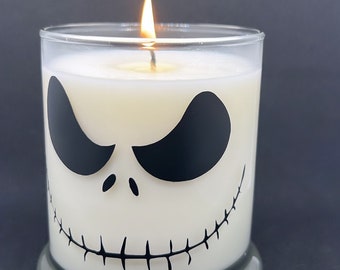 Jack Candle, Jack Skullington, Character Candle, Nightmare Christmas, Pumpkin Apple Butter Scent, Halloween Candle, Skull Candle, Goth Xmas