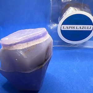 Lapis Lazuli Soap, Gemstone Soap , Wedding Holiday Birthday Favor, Stocking Stuffer, Crystal Soap, Indigo Soap, Glycerin Soap, Geode Soap