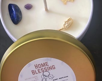 Candela per la benedizione della casa, regalo di inaugurazione della casa, candela per la pulizia della casa, candela per la nuova casa, candela alla salvia, rimuove l'energia negativa, regalo per il trasloco