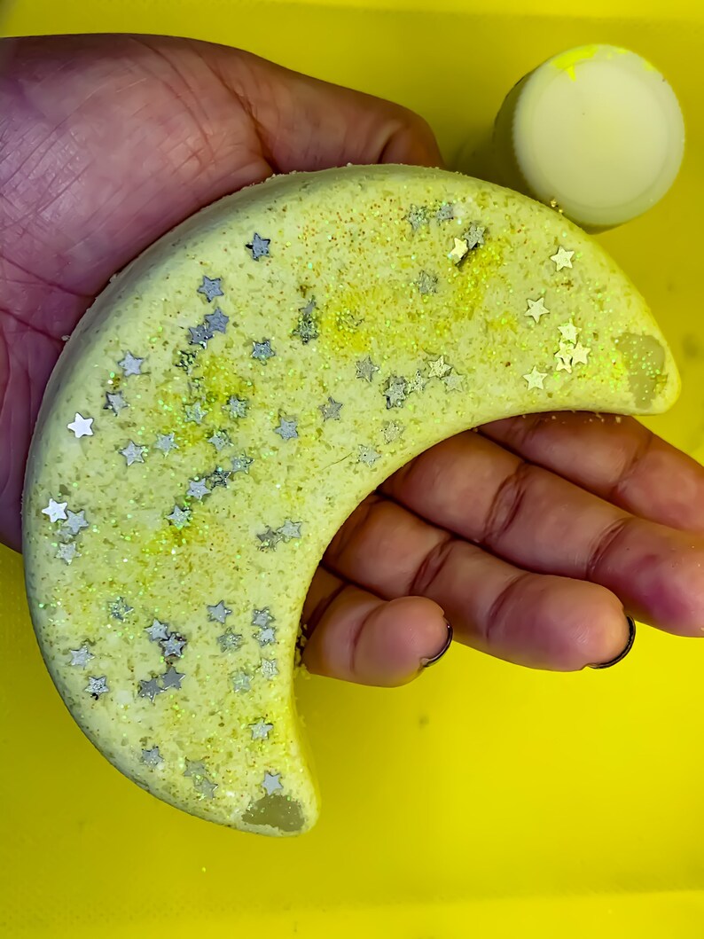 Crescent Moon Bath Bomb Glitter Bath Bomb Moon Child Clear | Etsy