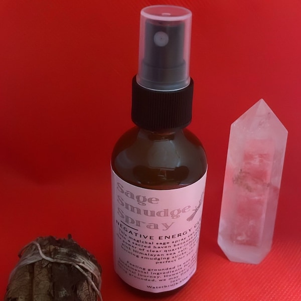 Sage Smudge Spray, Liquid Smudge, Negative Energy Cleansing, White Sage Smudge, Purification Spray,Smokeless Smudge Spray, Altar Tools