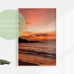 Evening in Hawaii Print, Digital Download, Printable Wall Art, Nature Art Print, Digital Prints, Fine Art Print