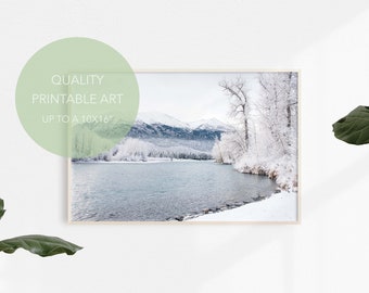 Alaska Winter Print, Digital Download, Printable Art, Printable Wall Art, Nature Art Print, Digital Prints, Fine Art Print