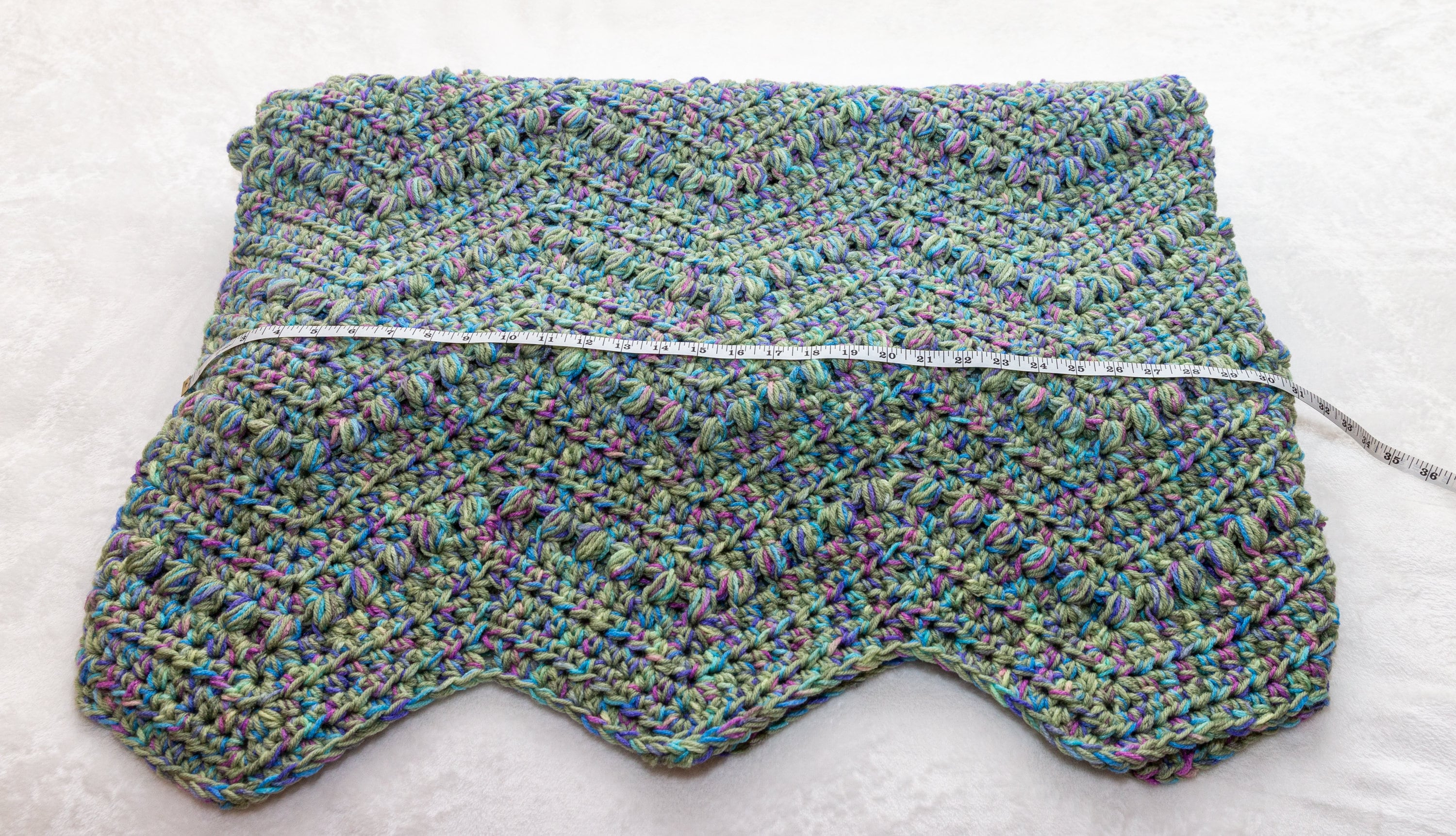 Puff Shell Ripple Afghan New Hand Crocheted Classic Ripple Design Afghan With Puff Stitch/extra ...