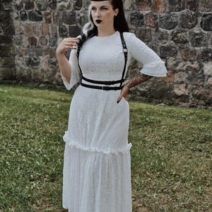 Mina - Ivory Floral Lace Bride of the Vampire Maxi Dress  - PRE-ORDER