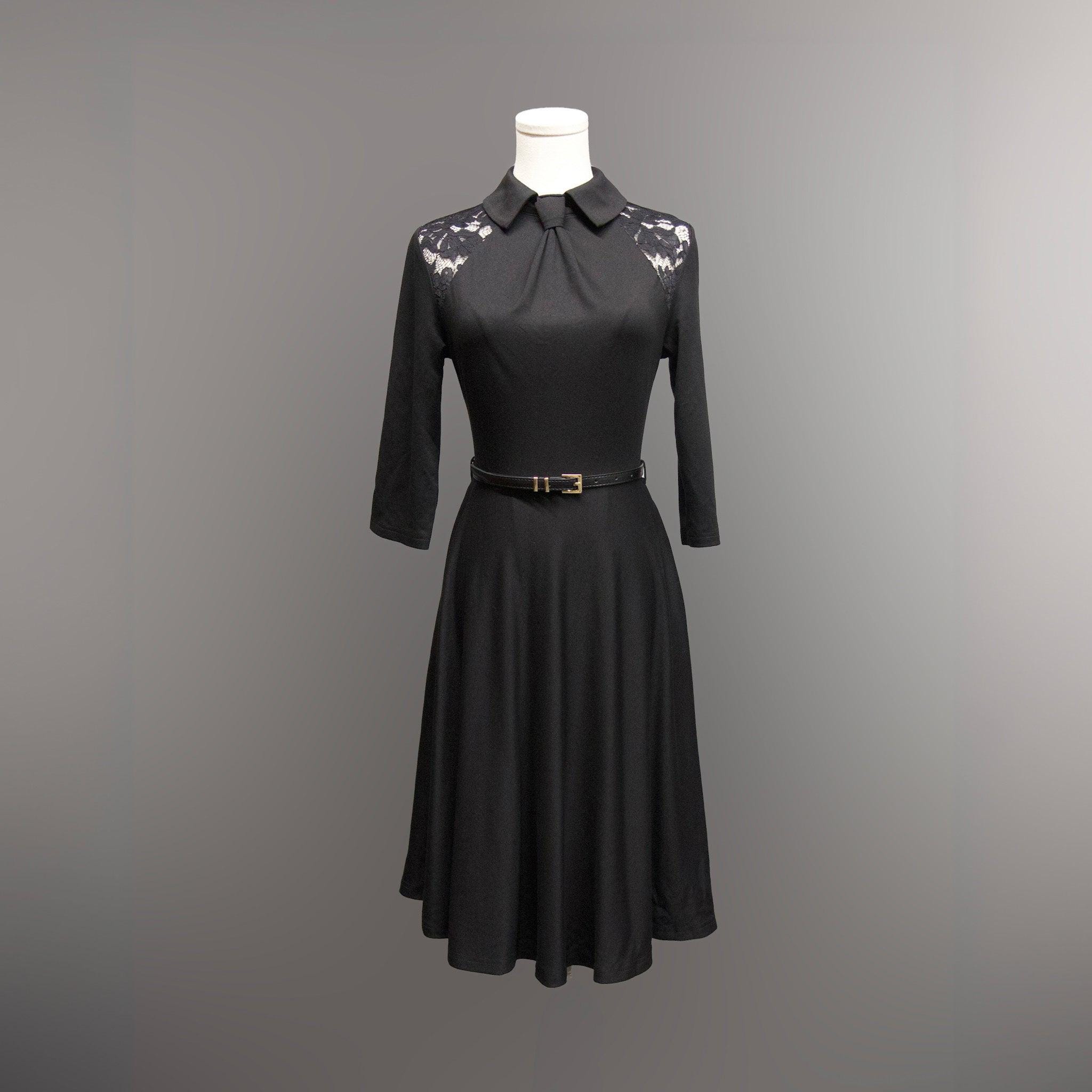 fit and flare black tie dress Rickie Freeman For Teri Jon Lace Cocktail Dress