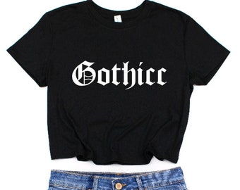 Kurz geschnittenes Gothic-T-Shirt