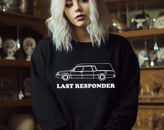 Goth pullover sweater - Witch Horror jumper - gothic witchy true crime sweater - Last Responder Pullover