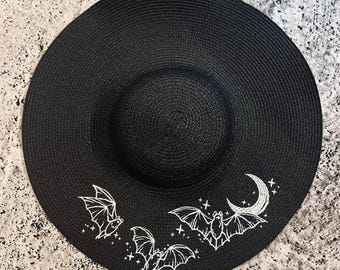Floppy Sun Hat - XL Brim - Batty Moon