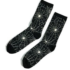 Calcetines novedosos - Telarañas en blanco y negro
