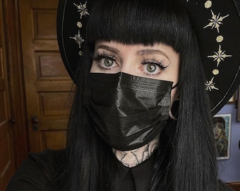 Vegan Felt wide brim Hat - goth witch fedora hat - Gold Starburst Crown