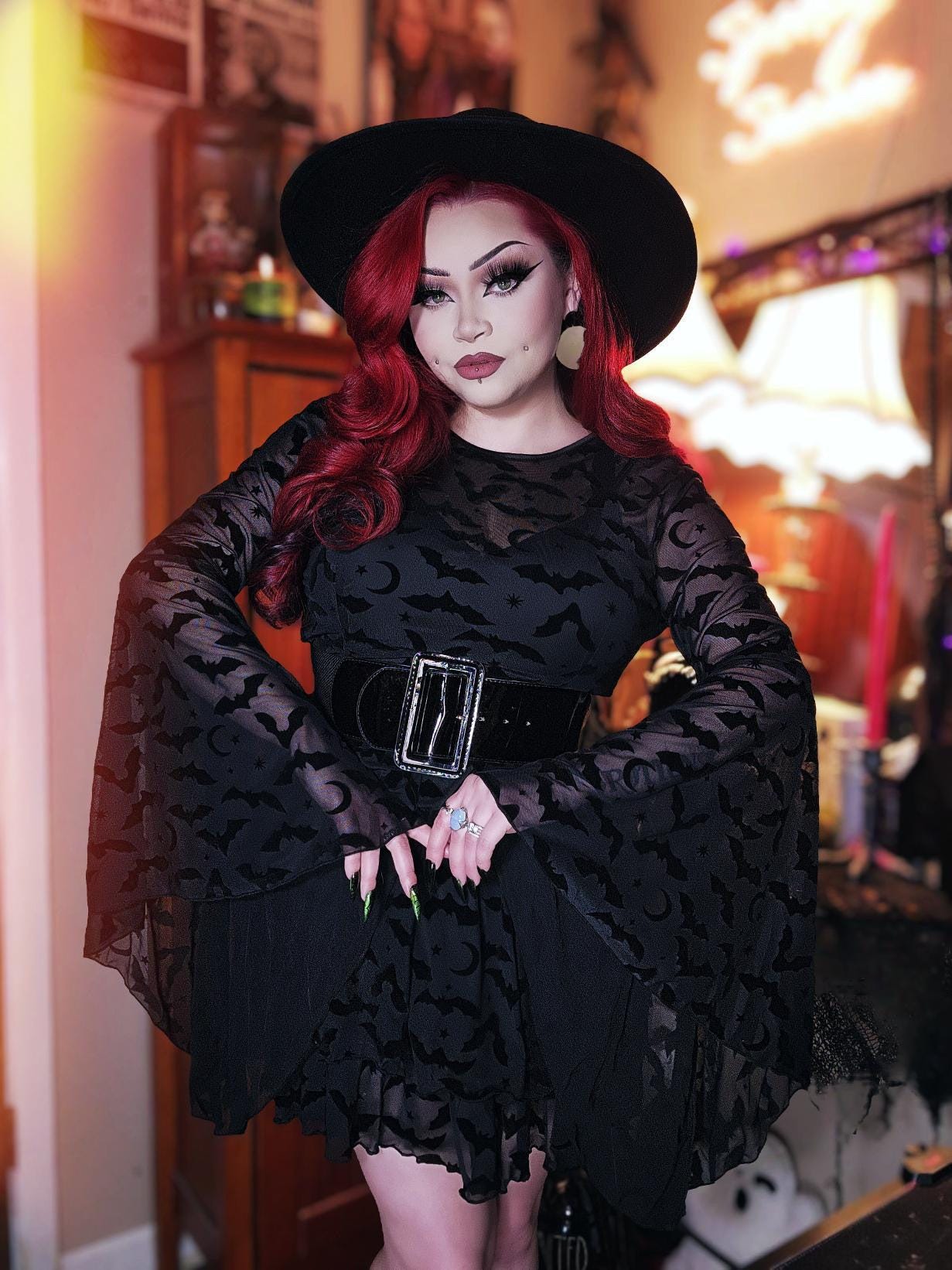 chinese dress ladies Unique Vintage Halloween Diamond Border Print Cotton Rachel Swing Dres main image 0