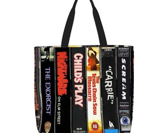 Printed Beach Bag / XL Tote Bag - Horror Movies