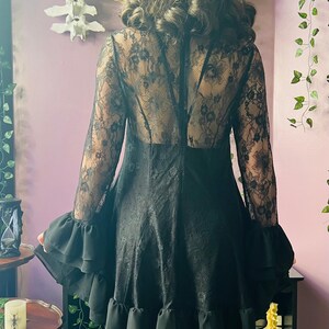 Nightshade - Dark Romantic Floral Mini Babydoll Dress - READY TO SHIP image 7