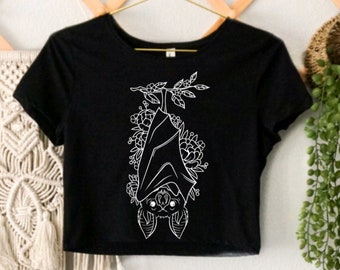 Floral Bat Cropped T-Shirt