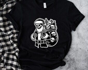 Papá Noel esqueleto - Disponible en camiseta, sudadera, sudadera con capucha, camiseta de tirantes o manga larga