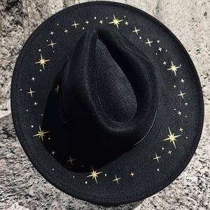 Vegan Felt Hat - XL Brim - Starry Night