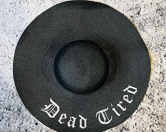 Floppy Sun Hat - XL Brim - goth witch  hat -Dead Tired