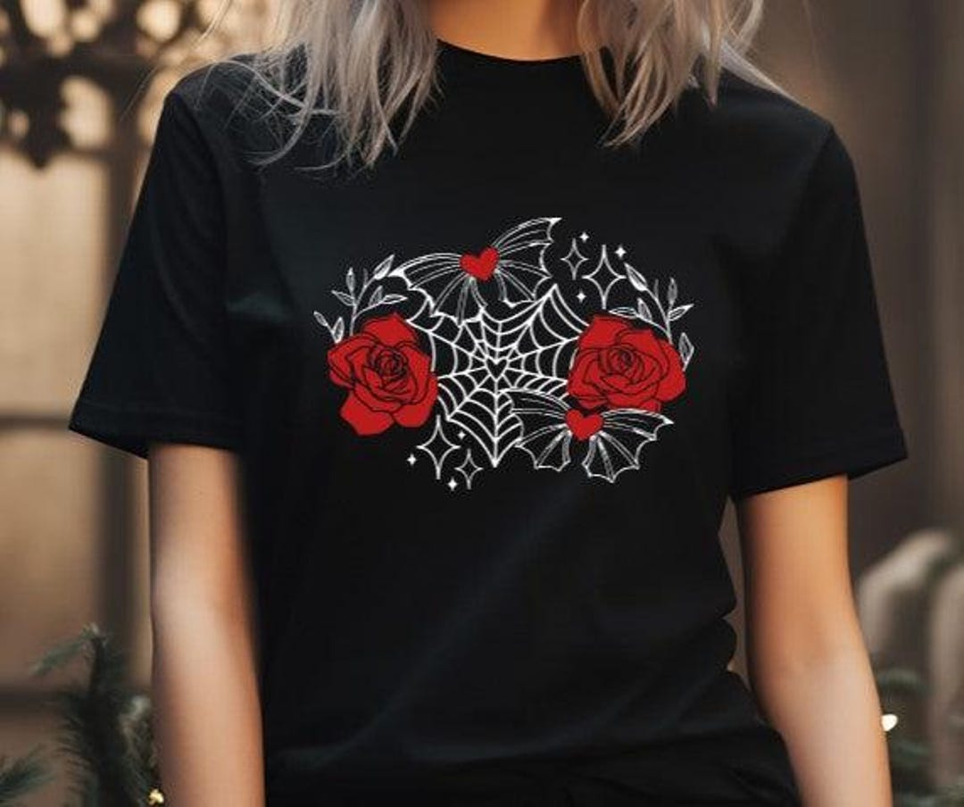 Webbed Heart Webbed Heart Roses - Available in T-shirt, Pullover, Hoodie, Tank or ...