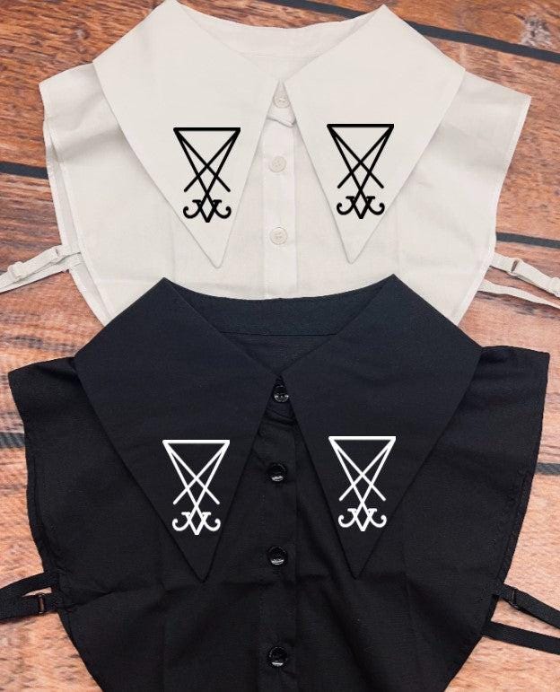 Button up Detachable collar - Sigil of Lucifer