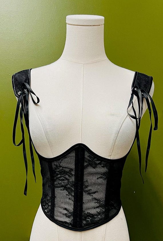 The Lydia Corset - FLORAL LACE Waist Cinching Corset - Ready to