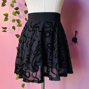 The Morbid Mini Skort - SNAKES - Flocked Snake Skirt with Built In Shorts - PRE-ORDER