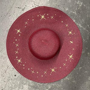 Floppy Sun Hat - XL Brim - Starry Night - Burgundy