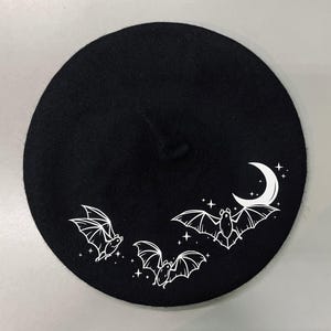 Vegane Baskenmütze - Batty Moon