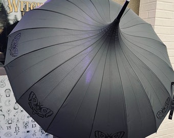 Death Moth Umbrella - Black on Black