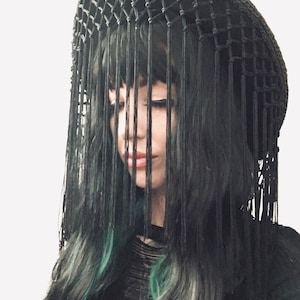 Vegan Felt Hat - Mourning Collection - Falling Tassel