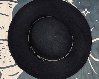 Vegan Felt Wide Brim Hat - Flat Top XL Brim - Plain