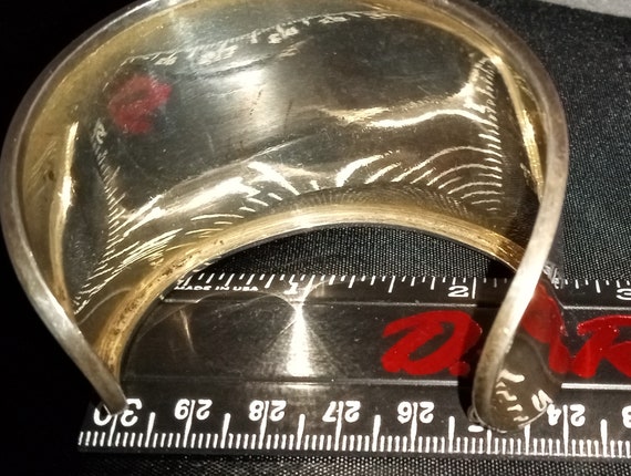 Large Modern Bold Silver Clamper Bracelet Made in… - image 3