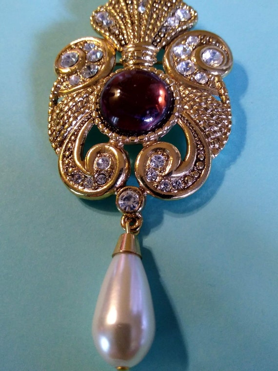 Jeff Lieb 1980's Vintage Costume  Jewelry Brooch