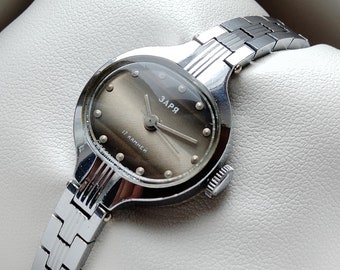 Vintage Mechanical Watch for Women Brown Dial 80s Dainty Cocktail