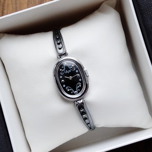 Watches for women , Small watch, ladies classic vintage watch, retro watch for women, gift for her, black women watch, valentine's day gift