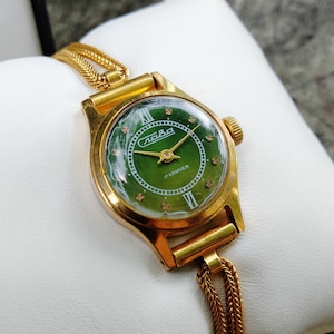 Gilded watch for women Slava, small watch, Y2K, gold ladies watch, vintage women's watch, classic ladies watch