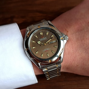 Vintage Japanische seltene Uhr Orient, Automatik Herren Uhr, Kalender Uhr