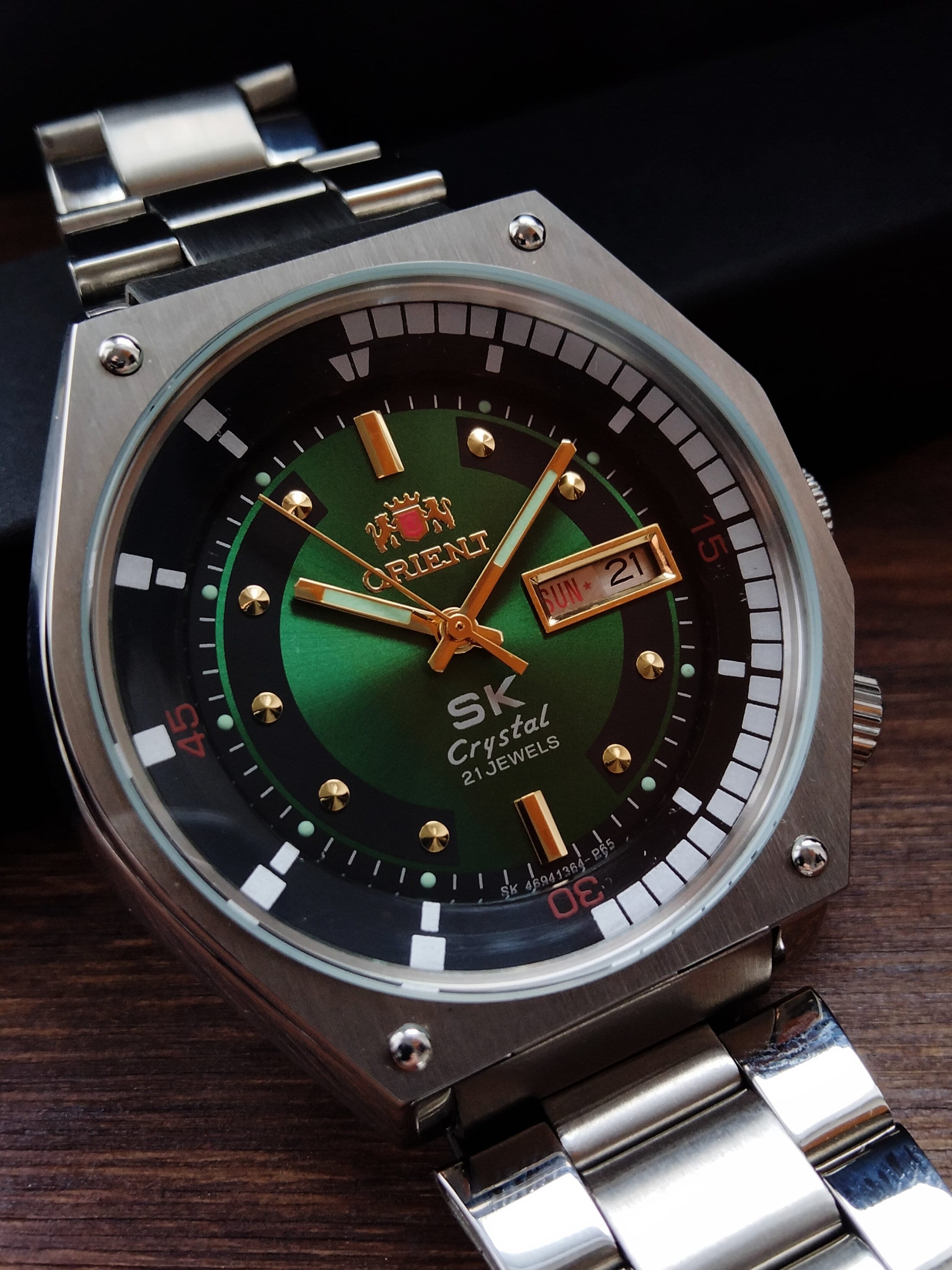 Vintage Orient Super King Diver Automatic Watch, Green Dial