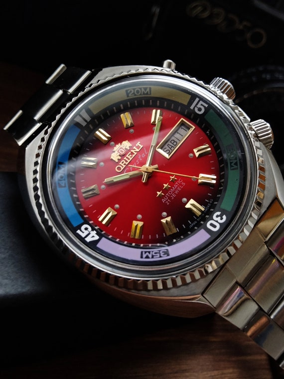 vintage Japanese rare Orient King Diver watch, au… - image 5