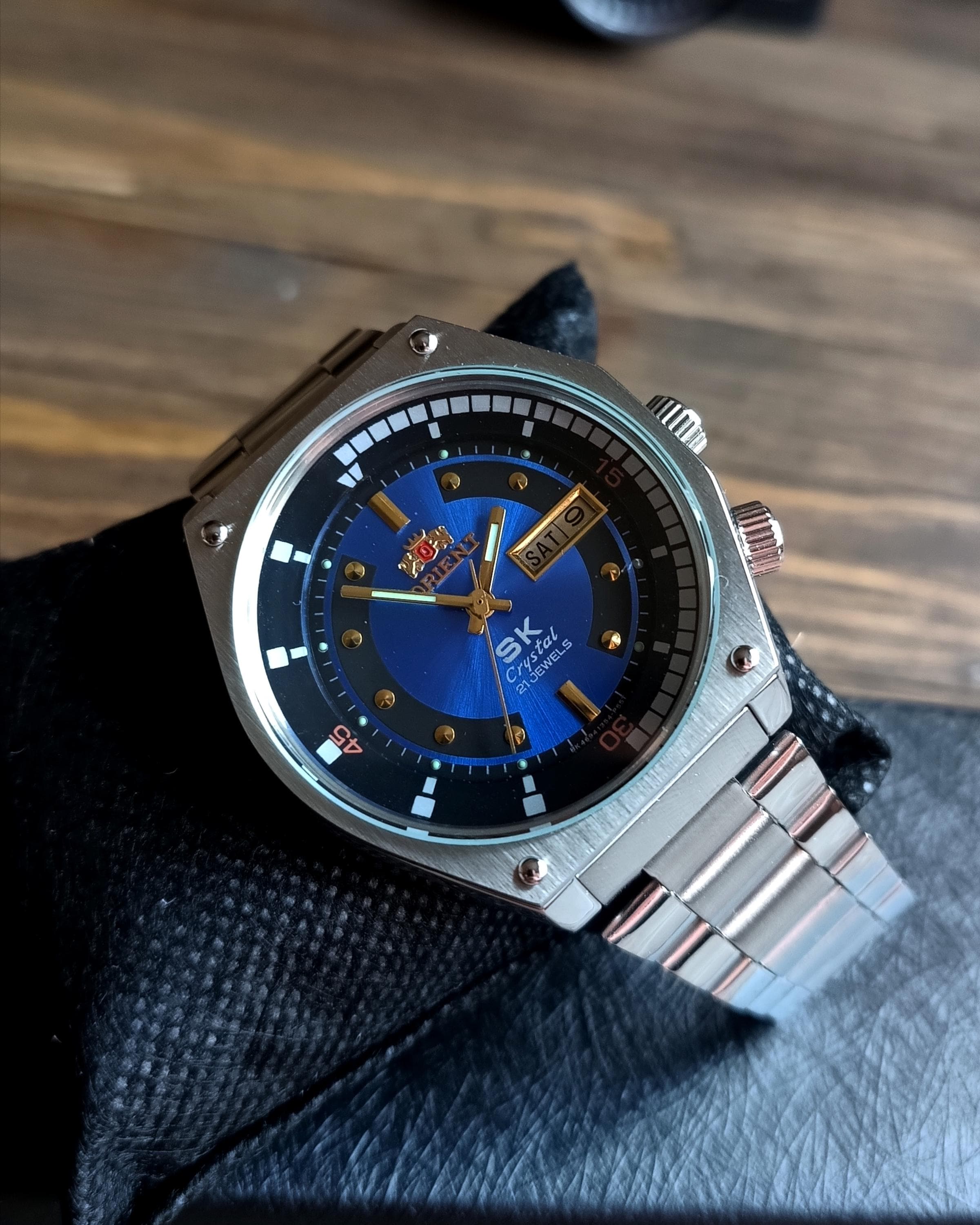 Vintage Orient Sea King SK Automatic Watch, Blue Dial, 21 Jewels